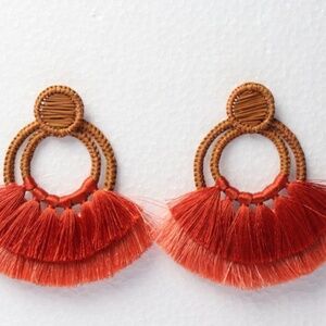 Handmade Palm Tassel Earrings